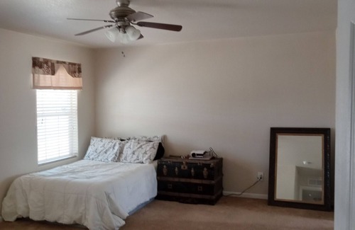 Quartzsite Bed & Breakfast | Master suite with private bathroom, as well as shared, living, kitchen, WiFi