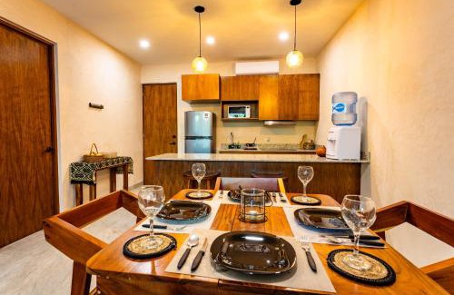 Bacalar Apartment | MICAELA apartment pool AC next to the lagoon