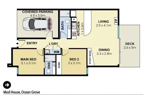 Ocean Grove Villa | Mod House Ocean Grove- Walk to the shops, cafes, beach and park! Brand new luxury apartment in gated complex