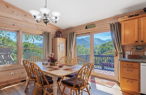 Maggie Valley House | Mountain Peeks Cabin | Views & Game Room