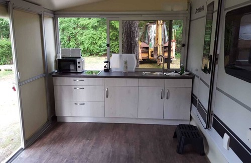 Stadt Wusterhausen House | New glamping accommodation rental caravan with toilet and kitchen