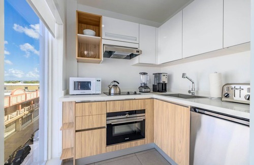 Oranjestad Condo | Ocean and City View Downtown Upscale Studio.