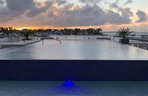 Oranjestad Condo | Ocean and City View Downtown Upscale Studio.
