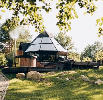 gmina Rzasnik Apartment | Osada Poli - Domek Panoramiczny nad Narwią z Prywatną Balią i Hydromasażem