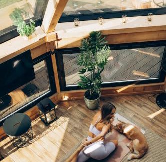 gmina Rzasnik Apartment | Osada Poli - Domek Panoramiczny nad Narwią z Prywatną Balią i Hydromasażem