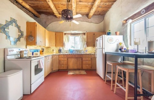 Corrales House | Peaceful artisan adobe with view of the Sandias