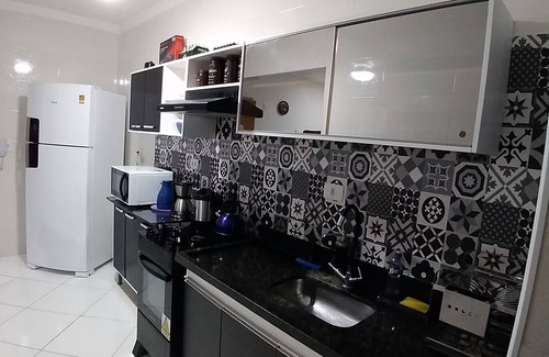 Vila Assuncao Apartment | Praia Grande - Cidade Ocian Apê -Barbecue/1 vacancy -70mt from the sea