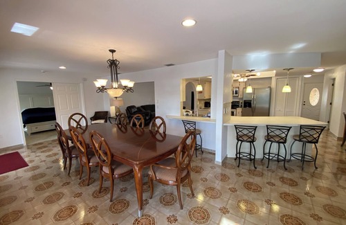 Edgewater House | Private Dock & Heated Pool. No Bridges! 10% Off Weekly & Monthly. Pet Friendly.