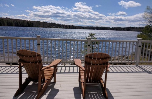 Middleton House | Private Peninsula, 600’ Of Waterfront + Sandy Beach on Sunrise Lake