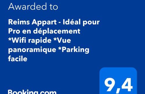 Roubaix Apartment | Reims Appart - Idéal pour Pro en déplacement *Wifi rapide *Vue panoramique *Parking facile