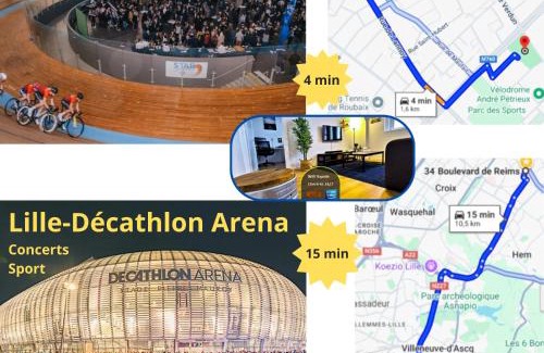 Roubaix Apartment | Reims Appart - Idéal pour Pro en déplacement *Wifi rapide *Vue panoramique *Parking facile