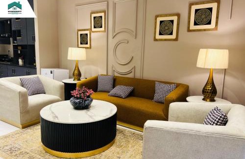 Bahria Town Apartment | Ruby - Chic & Luxury WanderNest Suite at B3 Heights with Gym in Bahria Town Ph-8