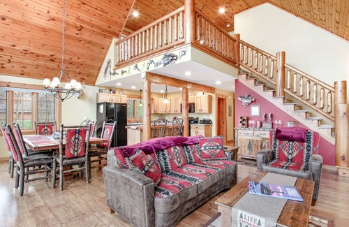 Necedah House | Rustic lakefront home with shared dock & boat slip, game room & stunning gazeebo