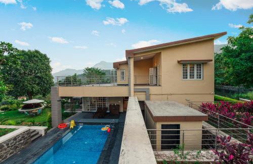 Lonavala Villa | SaffronStays Forest Trails, Pawna - pool villa with forest views