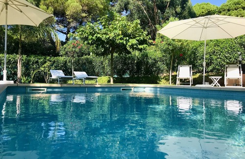 Plage de la Garonnette Villa | Sainte Maxime, villa of 160m2 with pool, sea view (sea 200m), landscaped garden
