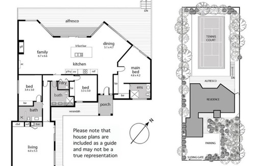 Sorrento House | SeaSide Serenity: tennis court & back beach