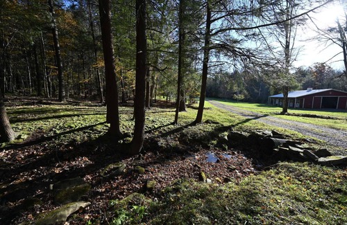 Gormania House | Secluded Home on 20 Acres with Hot Tub, Horse Barn, and Private Mountain Stream
