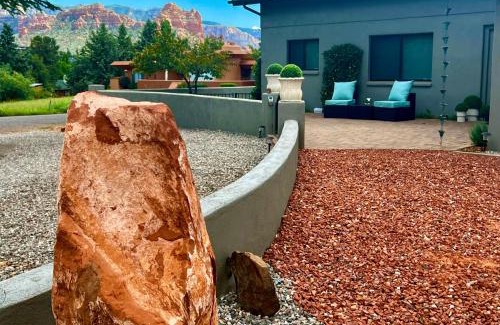 Uptown Sedona Villa | Sedona Uptown Gem!Large yard w grass and shade trees! Views! NEW! BARREL SAUNA! Close to trails, walk to Uptown Sedona, restaurants and shopping