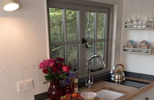 Dundon Cabin | Shepherd's Hut heaven - a cosy retreat with kitchen and bathroom!