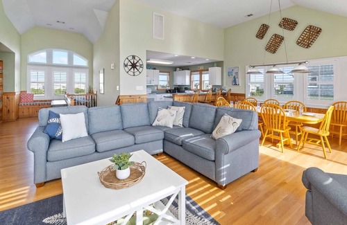 Wind Over Waves House | Soundfront Home w/Private Pool, 2 Hot Tubs, Elevator, Community Boat Ramp, More