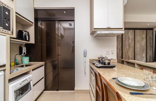 Pompeia Apartment | Studio moderno em condomínio de luxo pé na areia