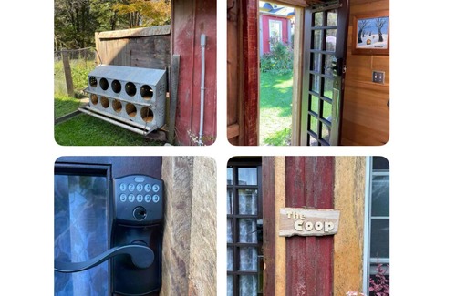Trumansburg Cabin | The Coop at CrowNestFarm! Dog Welcome! Communal Rec Room-Bathroom-Kitchenette