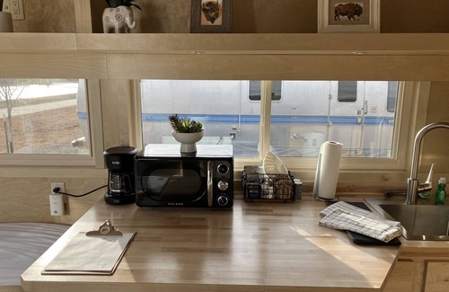 Pear Park House | Tiny home with one queen bed on main floor.
