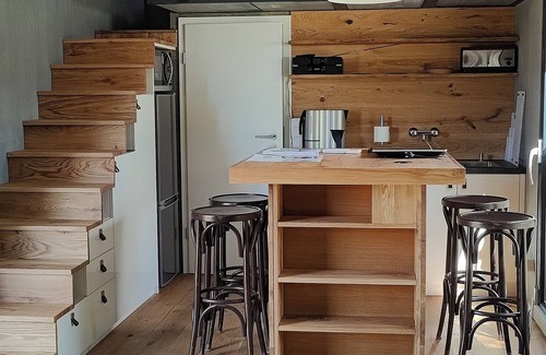Buhlau Cottage | TinyHousebeiDresden unser größtes winziges Häuschen für bis zu 7 Personen, Kaminofen, große Terrasse - Nähe Sächsische Schweiz
