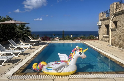 Agios Nikolaos Villa | Traditional Stone villa with a private pool, sea and mountainview & fast Wifi