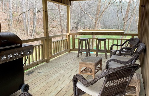 Rabun Gap House | Two Queen Beds with Queen Sleeper Sofa, One Bathroom overlooking Lake