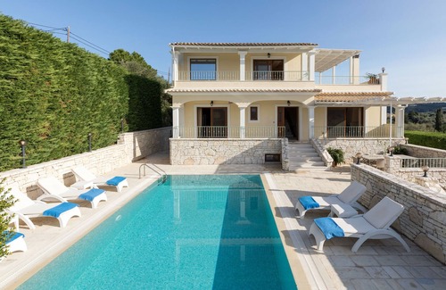Kassiopi Villa | Villa Christos with large private pool, prime location in Kassiopi, 4 bedrooms