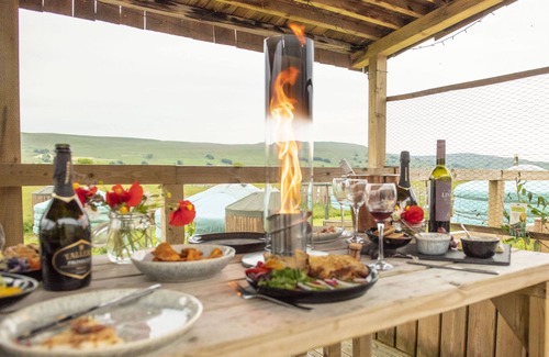 Hawes Cabin | With views across Wether Fell, waking up in Goldfinch Yurt is like no other
