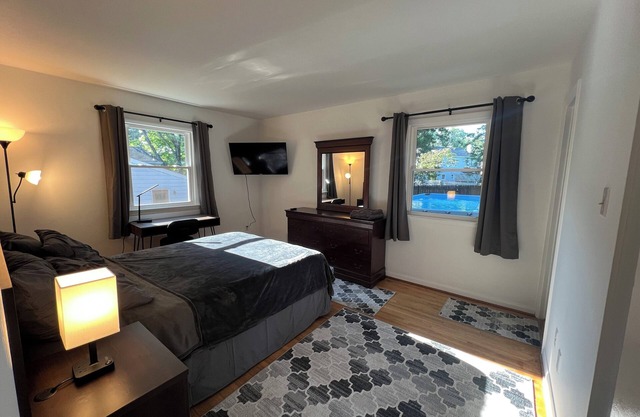 A Cozy Master Queen Bedroom with Private Bathroom in a shared house
