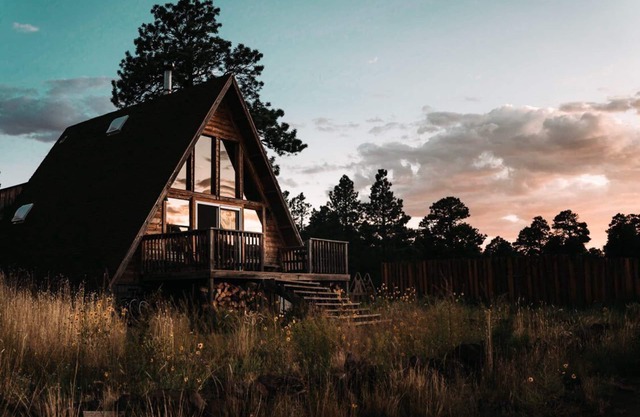 A-Frame Mountain View Cabin with loft on 1.5 acres in Coconino National Forest