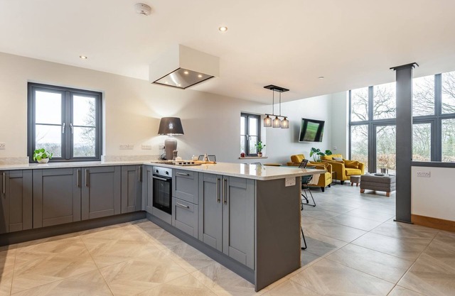 A gorgeous new build property overlooking the rolling Cambrian Mountains.