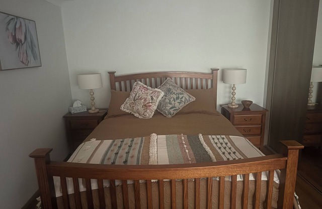Amaroo with a view set on a 50 acre hobby farm . Modern Deluxe Queen Studio.