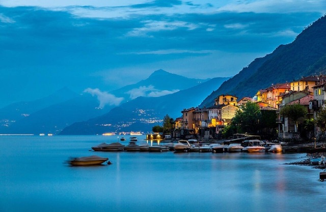 At the waters edge with Lake Como literally lapping at its feet- village Lezzeno