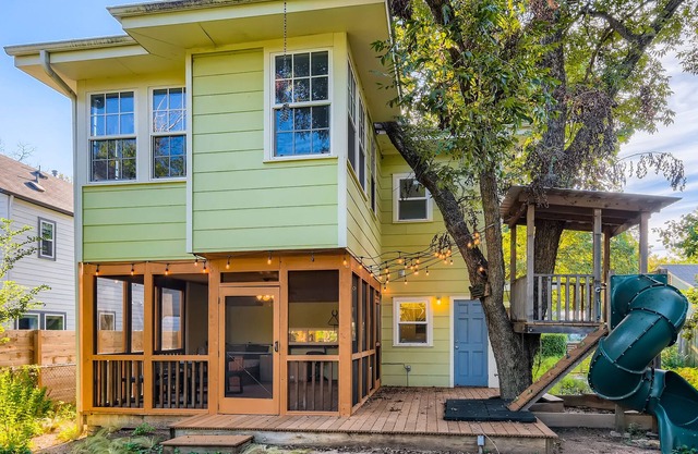 Authentic Mid-Century - Lush backyard and custom playscape! - by PMI Austin Metro