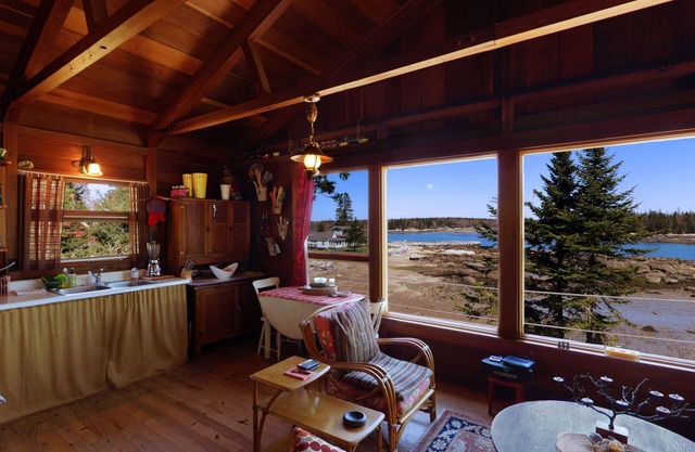 Beautiful redwood cabin on the Atlantic Ocean, with a fabulous deck.