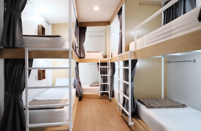 Bed in 8-bed Mixed Cabin Dorm With a Shared Kitchen and a Social Area