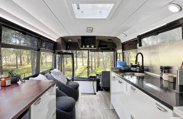 Bussie McBusFace, converted bus in Little River