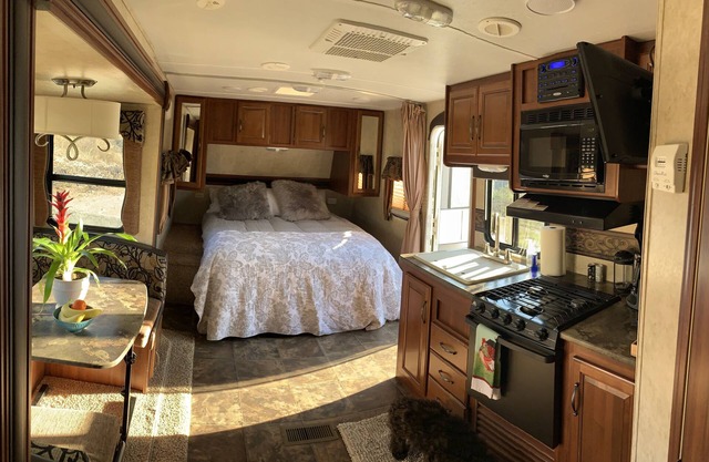 Charming RV Trailer in Country Setting.