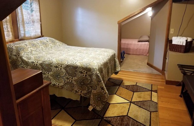 "Dragonfly" guestroom at bed and breakfast on 11 park-like acres
