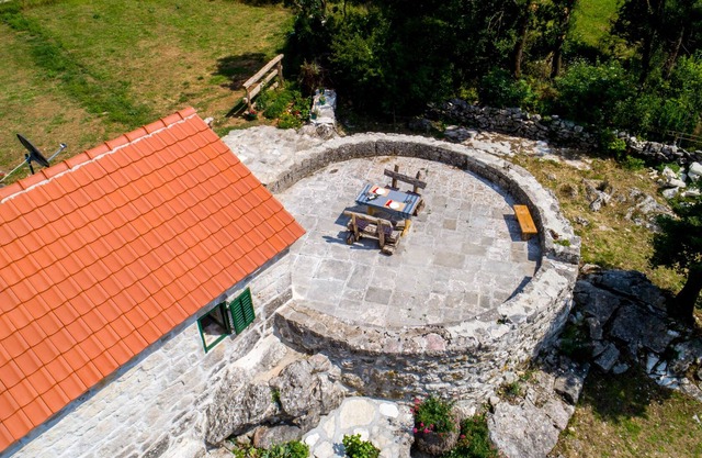 Duplex Ethno House at Mountains above the seashore