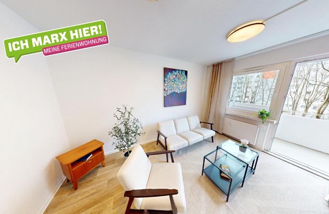 FeWo mit bodengleicher Dusche, 170m bis zur Bahnhaltestelle Linie 5, WLAN