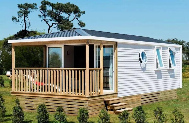 Flower Camping Vitamin * - Mobile home Face Comfort 25m2 (2 bedrooms) + TV + Integrated terrace - Arrival Saturday 4 people