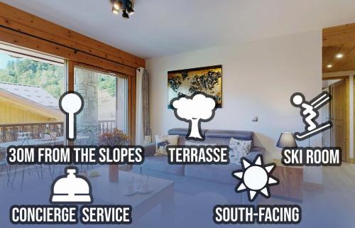 Foot of slopes, South terrasse, 6 pers