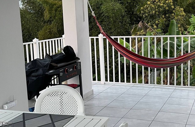 Garden view, bedroom in a newly renovated house