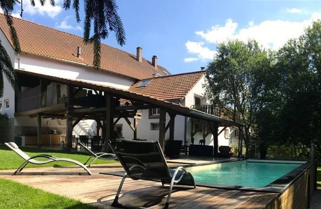 Great Lorraine residence with unusual interior and exterior rooms.