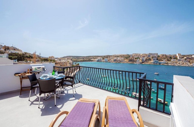 Harbour Lights Seafront Penthouse, with large terrace with stunning panoramic sea views - by Getawaysmalta